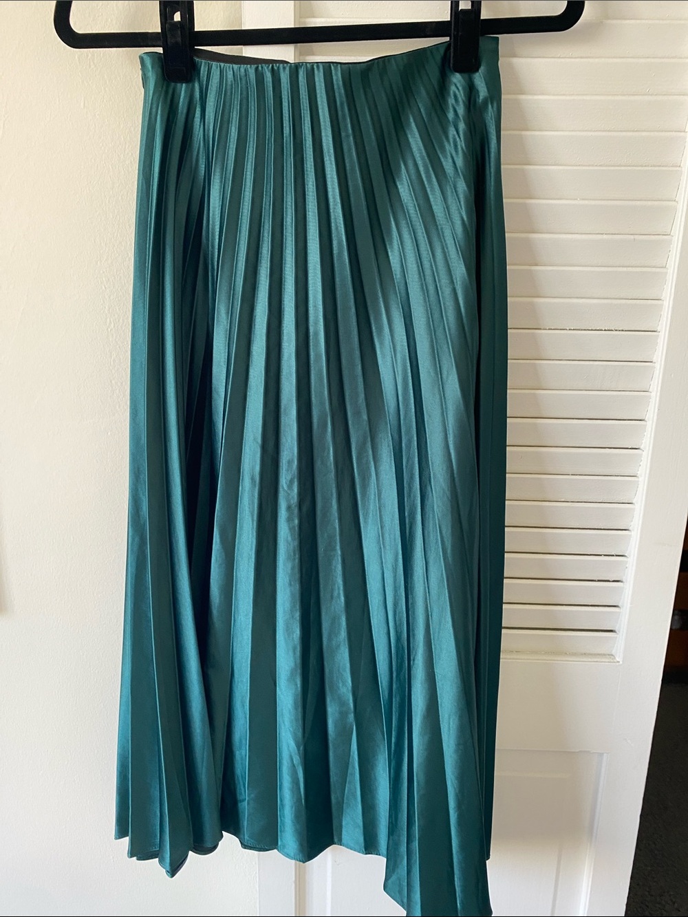 Zara Teal Pleated Midi Skirt